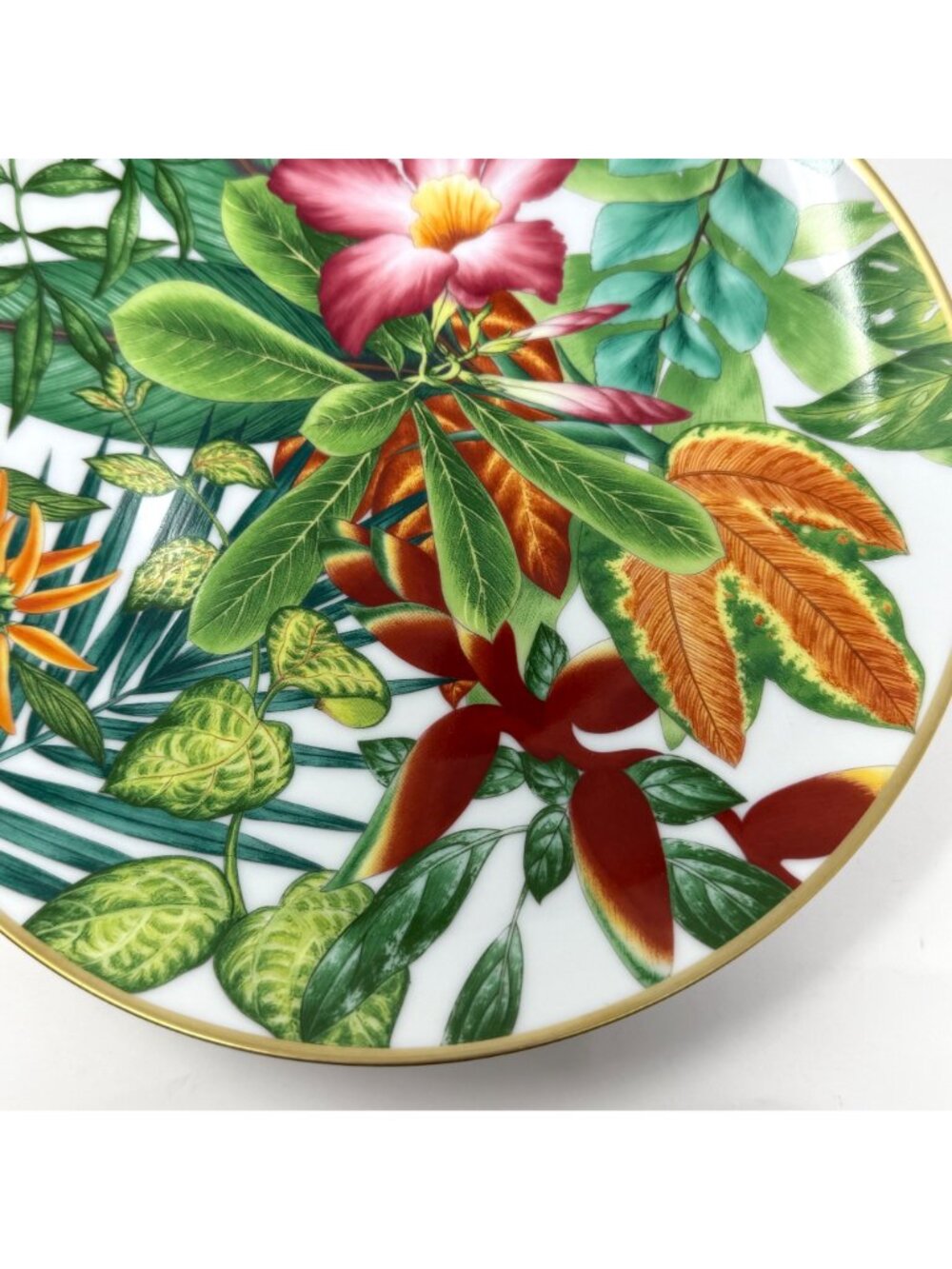 Hermes Green Floral Passifolia Dessert Plate N1 Set of 2 Plates (Jar Stamp) BNIB - Picture 5 of 8